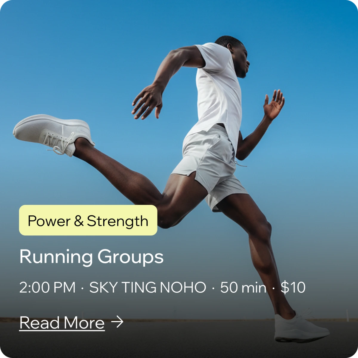 Running Groups default content card