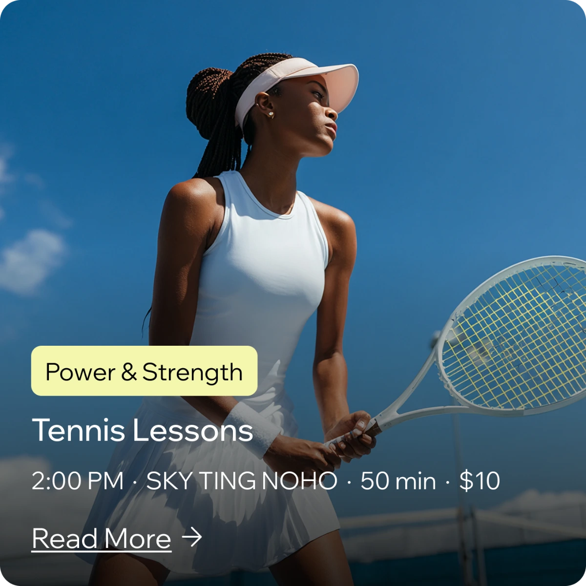 Tennis Lessons default content card